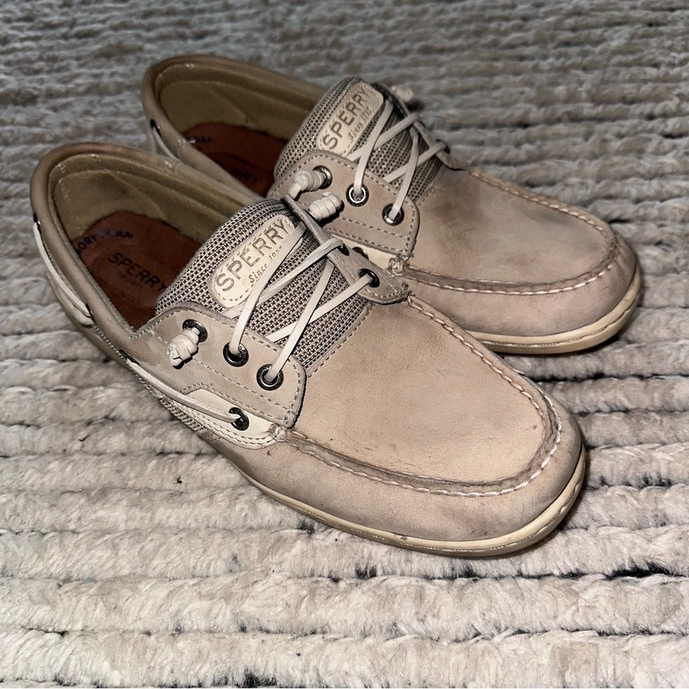 Sperry Womens top sider loafers size 10 in tan
